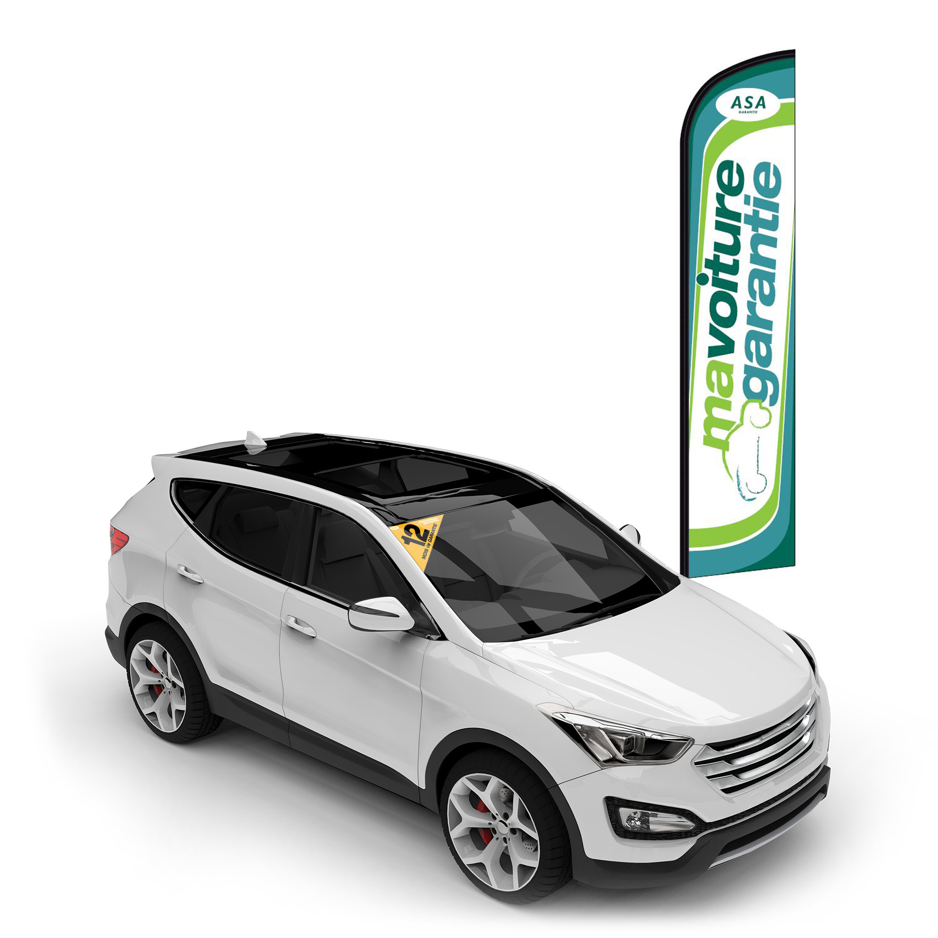 White premium city crossover on a white background. 3d rendering.